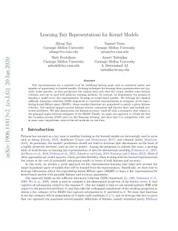 Learning Fair Representations for Kernel Models