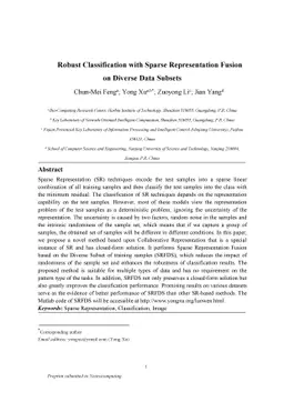 Robust Classification with Sparse Representation Fusion on Diverse Data
  Subsets