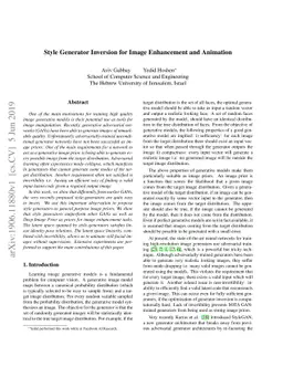Style Generator Inversion for Image Enhancement and Animation
