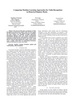 Comparing Machine Learning Approaches for Table Recognition in
  Historical Register Books
