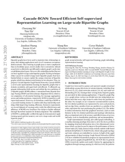 Cascade-BGNN: Toward Efficient Self-supervised Representation Learning
  on Large-scale Bipartite Graphs