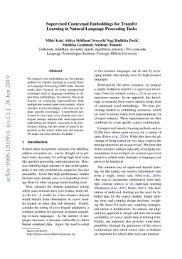 Supervised Contextual Embeddings for Transfer Learning in Natural
  Language Processing Tasks
