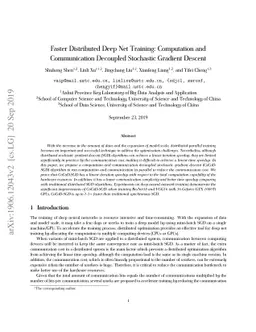 Faster Distributed Deep Net Training: Computation and Communication
  Decoupled Stochastic Gradient Descent