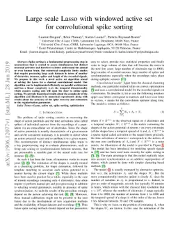 Large scale Lasso with windowed active set for convolutional spike
  sorting