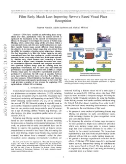 Filter Early, Match Late: Improving Network-Based Visual Place
  Recognition