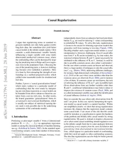 Causal Regularization