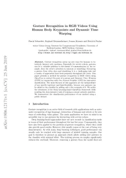 Gesture Recognition in RGB Videos UsingHuman Body Keypoints and Dynamic
  Time Warping