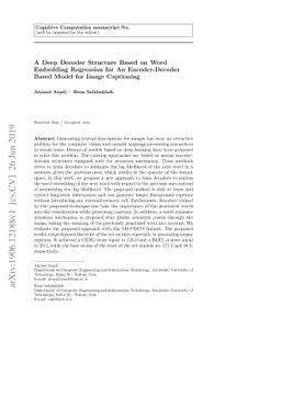 A Deep Decoder Structure Based on WordEmbedding Regression for An
  Encoder-Decoder Based Model for Image Captioning