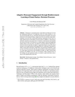 Adaptive Honeypot Engagement through Reinforcement Learning of
  Semi-Markov Decision Processes