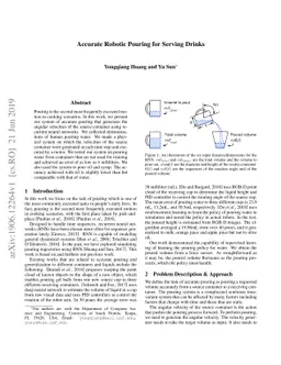 Accurate Robotic Pouring for Serving Drinks