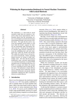 Widening the Representation Bottleneck in Neural Machine Translation
  with Lexical Shortcuts