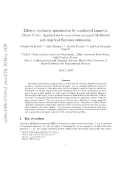 Efficient stochastic optimisation by unadjusted Langevin Monte Carlo.
  Application to maximum marginal likelihood and empirical Bayesian estimation