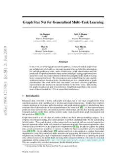 Graph Star Net for Generalized Multi-Task Learning
