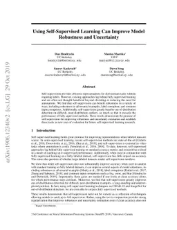 Using Self-Supervised Learning Can Improve Model Robustness and
  Uncertainty