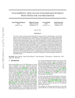 UnsuperPoint: End-to-end Unsupervised Interest Point Detector and
  Descriptor