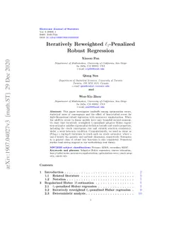 Iteratively Reweighted $\ell_1$-Penalized Robust Regression
