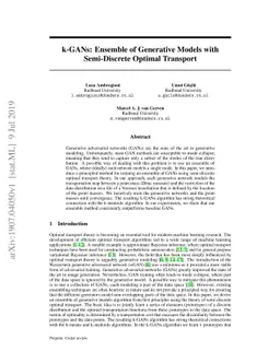 k-GANs: Ensemble of Generative Models with Semi-Discrete Optimal
  Transport