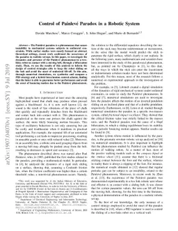 Control of Painlevé Paradox in a Robotic System
