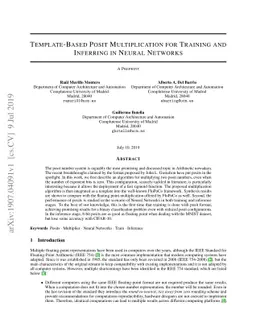 Template-Based Posit Multiplication for Training and Inferring in Neural
  Networks