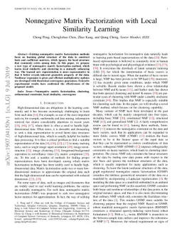 Nonnegative Matrix Factorization with Local Similarity Learning