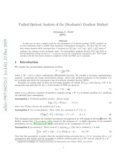 Unified Optimal Analysis of the (Stochastic) Gradient Method