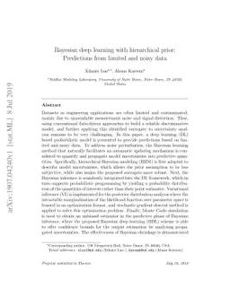 Bayesian deep learning with hierarchical prior: Predictions from limited
  and noisy data