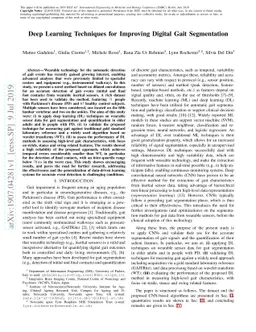 Deep Learning Techniques for Improving Digital Gait Segmentation