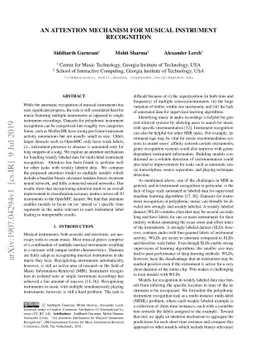 An Attention Mechanism for Musical Instrument Recognition