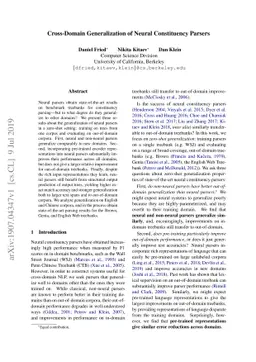 Cross-Domain Generalization of Neural Constituency Parsers