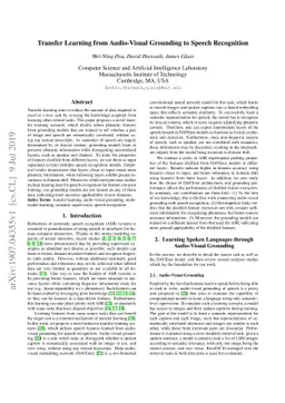 Transfer Learning from Audio-Visual Grounding to Speech Recognition