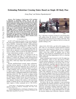 Estimating Pedestrian Moving State Based on Single 2D Body Pose