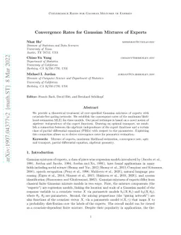 Convergence Rates for Gaussian Mixtures of Experts