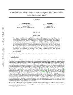 A review on deep learning techniques for 3D sensed data classification