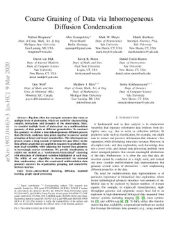 Coarse Graining of Data via Inhomogeneous Diffusion Condensation