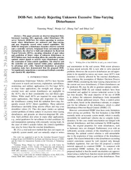 DOB-Net: Actively Rejecting Unknown Excessive Time-Varying Disturbances