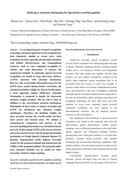 Multi-layer Attention Mechanism for Speech Keyword Recognition