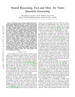 Neural Reasoning, Fast and Slow, for Video Question Answering