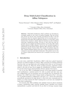 Deep Multi Label Classification in Affine Subspaces