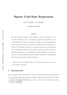 Sparse Unit-Sum Regression
