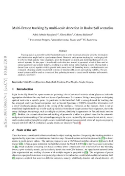 Multi-Person tracking by multi-scale detection in Basketball scenarios