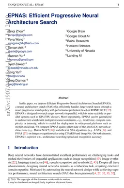 EPNAS: Efficient Progressive Neural Architecture Search