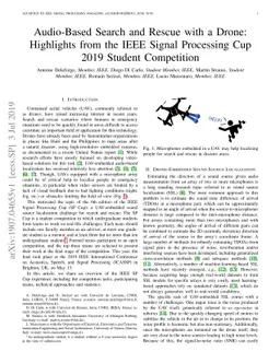 Audio-Based Search and Rescue with a Drone: Highlights from the IEEE
  Signal Processing Cup 2019 Student Competition