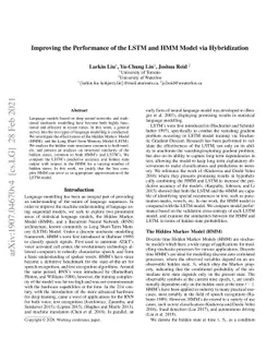 Improving the Performance of the LSTM and HMM Model via Hybridization