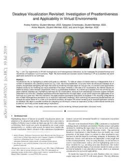 Deadeye Visualization Revisited: Investigation of Preattentiveness and
  Applicability in Virtual Environments