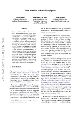 Topic Modeling in Embedding Spaces