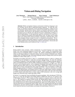 Vision-and-Dialog Navigation