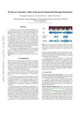 My lips are concealed: Audio-visual speech enhancement through
  obstructions