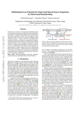 Multichannel Loss Function for Supervised Speech Source Separation by
  Mask-based Beamforming
