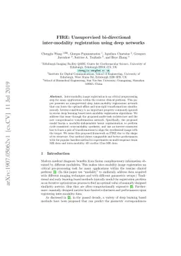 FIRE: Unsupervised bi-directional inter-modality registration using deep
  networks