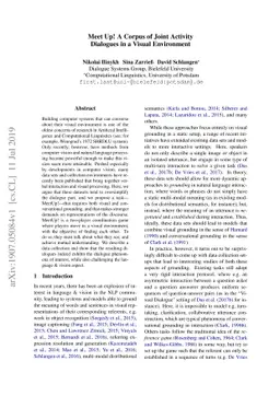 MeetUp! A Corpus of Joint Activity Dialogues in a Visual Environment